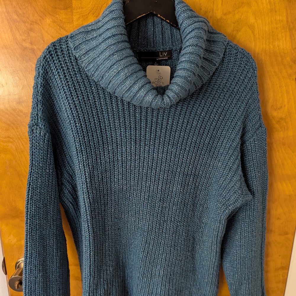LIV By Habitat Clothing Ocean Blue Cowl Neck Sweater